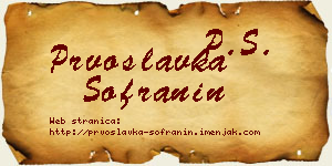 Prvoslavka Sofranin vizit kartica